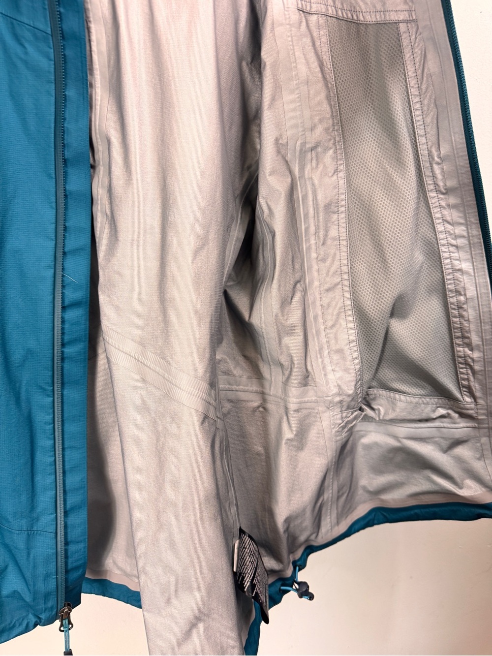 REI eVent Jacket Size Medium Teal Waterproof Hooded Rain Wind Outdoor Hiking - Picture 7 of 9